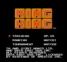 Ring King Title Screen